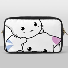 Kitty Cuddling Cat Kitten Feline Toiletries Bags by Sapixe