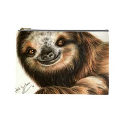 Sloth Smiles Cosmetic Bag (large)  by ArtByThree