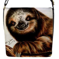 Sloth Smiles Flap Messenger Bag (s) by ArtByThree