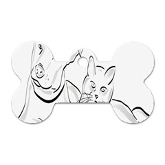 Dog Cat Pet Silhouette Animal Dog Tag Bone (one Side) by Sapixe