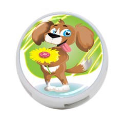 Dog Character Animal Flower Cute 4-port Usb Hub (one Side) by Sapixe