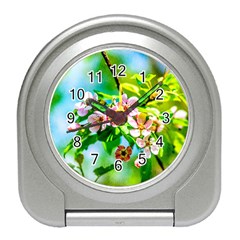 Crab Apple Flowers Travel Alarm Clock by FunnyCow