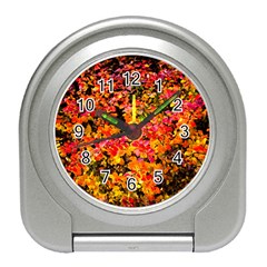 Orange, Yellow Cotoneaster Leaves In Autumn Travel Alarm Clock by FunnyCow