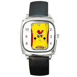 Kawaii cute Tennants Lager Can Square Metal Watch Front