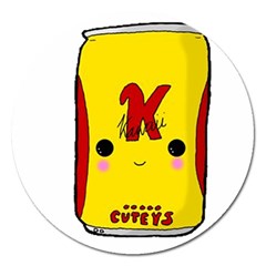 Kawaii Cute Tennants Lager Can Magnet 5  (round) by CuteKawaii1982