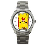 Kawaii cute Tennants Lager Can Sport Metal Watch Front