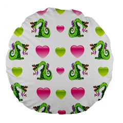 Dragons And Hearts Large 18  Premium Flano Round Cushions by IIPhotographyAndDesigns