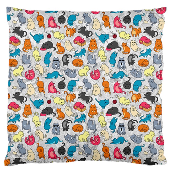 Funny Cute Colorful Cats Pattern Standard Flano Cushion Case (Two Sides)