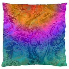 Fractal Batik Art Hippie Rainboe Colors 1 Standard Flano Cushion Case (two Sides) by EDDArt