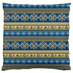 Vintage Border Wallpaper Pattern Blue Gold Standard Flano Cushion Case (two Sides) by EDDArt