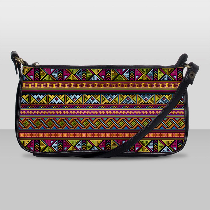 Traditional Africa Border Wallpaper Pattern Colored 2 Shoulder Clutch Bags