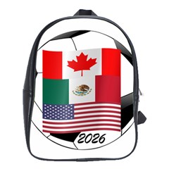 United Football Championship Hosting 2026 Soccer Ball Logo Canada Mexico Usa School Bag (large) by yoursparklingshop