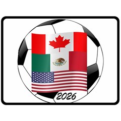 United Football Championship Hosting 2026 Soccer Ball Logo Canada Mexico Usa Double Sided Fleece Blanket (large)  by yoursparklingshop