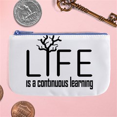 Life And Learn Concept Design Large Coin Purse by dflcprints