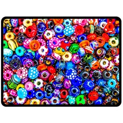 Colorful Beads Double Sided Fleece Blanket (large)  by FunnyCow