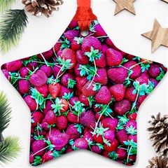 Pile Of Red Strawberries Star Ornament (two Sides) by FunnyCow