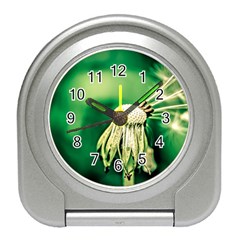 Dandelion Flower Green Chief Travel Alarm Clock by FunnyCow