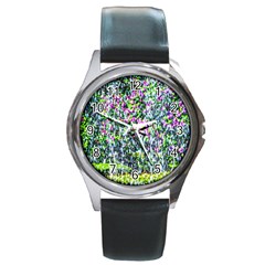 Lilacs Of The First Water Round Metal Watch by FunnyCow