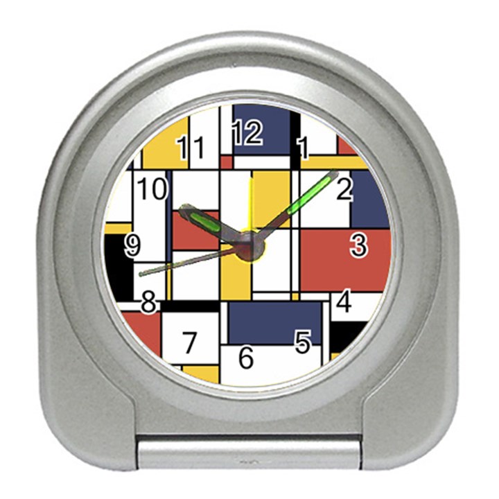 De Stijl Abstract Art Travel Alarm Clock