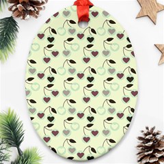 Heart Cherries Mint Ornament (oval) by snowwhitegirl