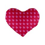 Punk Heart Pink Standard 16  Premium Heart Shape Cushions Front