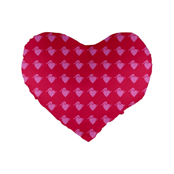 Punk Heart Pink Standard 16  Premium Heart Shape Cushions