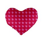 Punk Heart Pink Standard 16  Premium Heart Shape Cushions Back