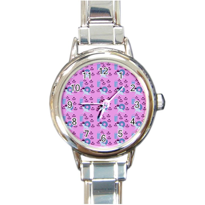 Punk Baby Pink Round Italian Charm Watch