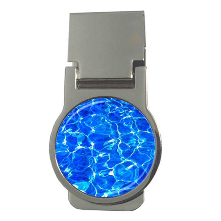 Blue Clear Water Texture Money Clips (Round) 