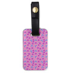 Pink Star Blue Hats Luggage Tags (one Side)  by snowwhitegirl