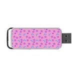 Pink Star Blue Hats Portable USB Flash (One Side) Front