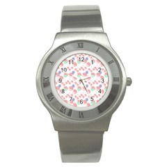 Bubblegum Cherry White Stainless Steel Watch by snowwhitegirl