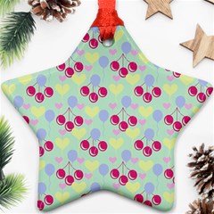 Birthday Cherries Star Ornament (two Sides) by snowwhitegirl