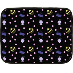 Cakes And Sundaes Black Double Sided Fleece Blanket (mini)  by snowwhitegirl