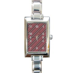 Brownish Diagonal Lines Rectangle Italian Charm Watch by snowwhitegirl