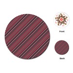 Brownish Diagonal Lines Playing Cards (Round)  Front