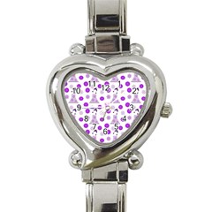 Lilac Dress On White Heart Italian Charm Watch by snowwhitegirl