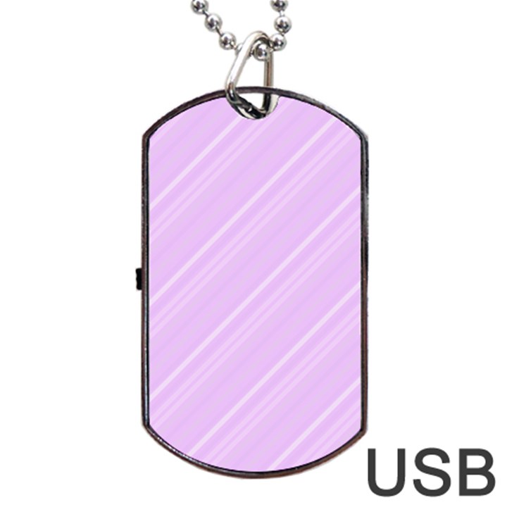 Lilac Diagonal Lines Dog Tag USB Flash (Two Sides)