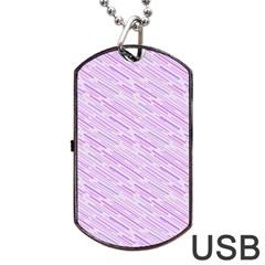 Silly Stripes Lilac Dog Tag Usb Flash (one Side) by snowwhitegirl