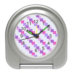 Geometric Squares Travel Alarm Clock by snowwhitegirl