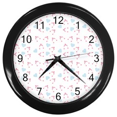 Pink Hats Wall Clock (black) by snowwhitegirl