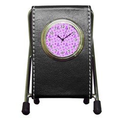 Purple Dress Pen Holder Desk Clock by snowwhitegirl