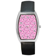 Pink Milk Hearts Barrel Style Metal Watch by snowwhitegirl