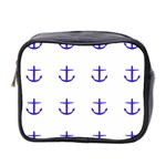 Royal Anchors On White Mini Toiletries Bag 2-Side Front