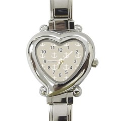 Lt Grey Anchors Heart Italian Charm Watch by snowwhitegirl