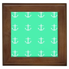 Seafoam Anchors Framed Tiles by snowwhitegirl