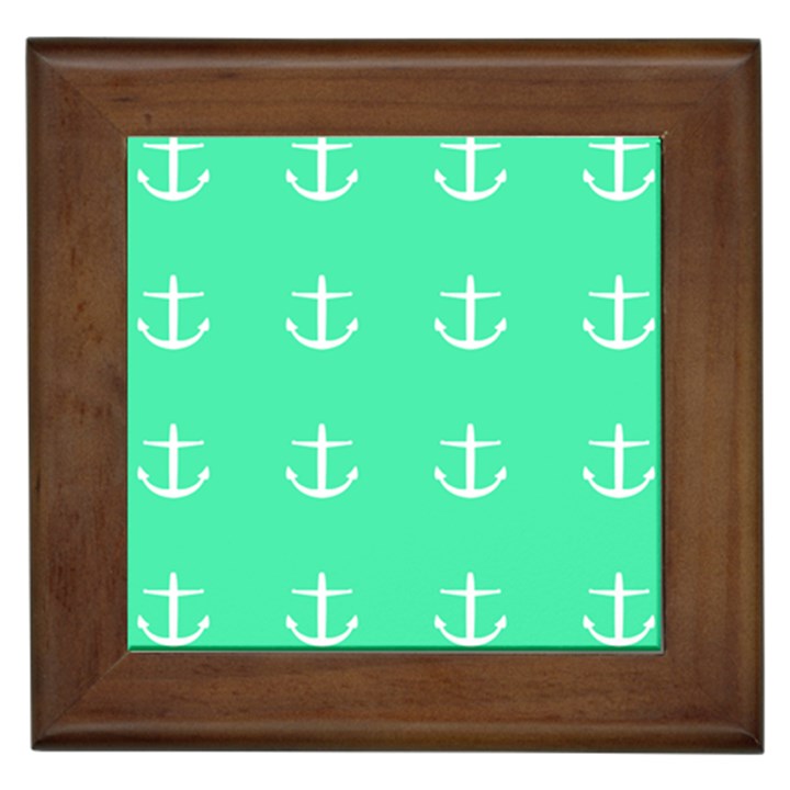 Seafoam Anchors Framed Tiles