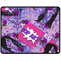 Purple Retro Pop Fleece Blanket (medium)  by snowwhitegirl