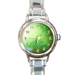 Galaxy Green Round Italian Charm Watch by snowwhitegirl