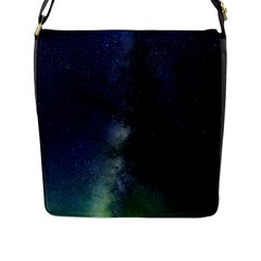 Galaxy Sky Flap Messenger Bag (l)  by snowwhitegirl